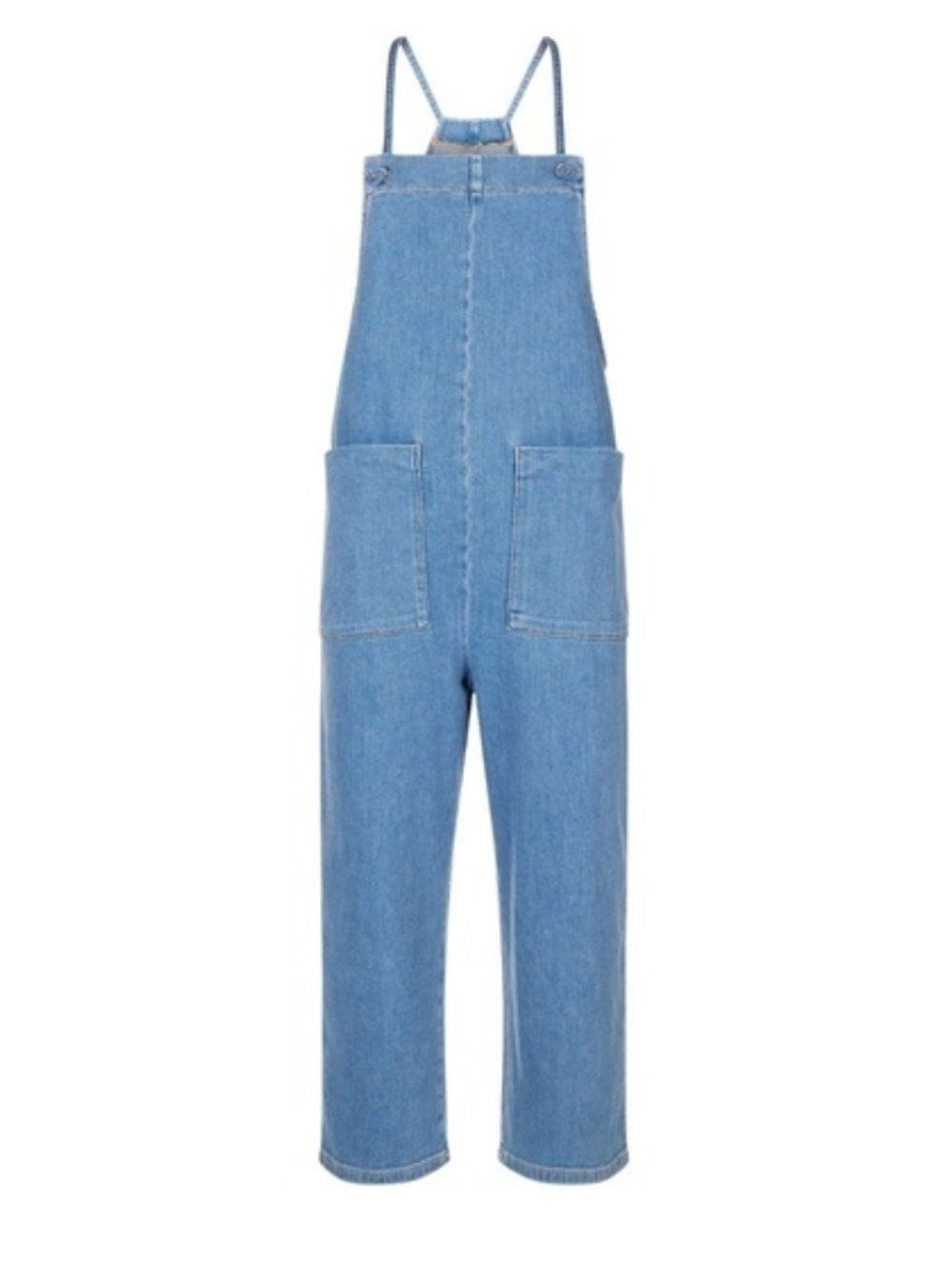 Maje Stretch Light Blue Denim Overalls Size 6 Small - Medium